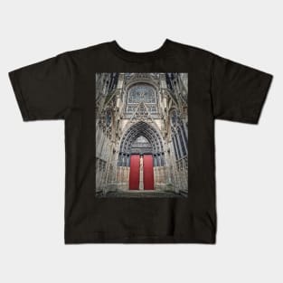 Notre Dame de Rouen red door Kids T-Shirt